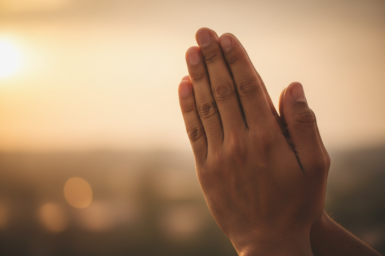 mains brunes qui prient